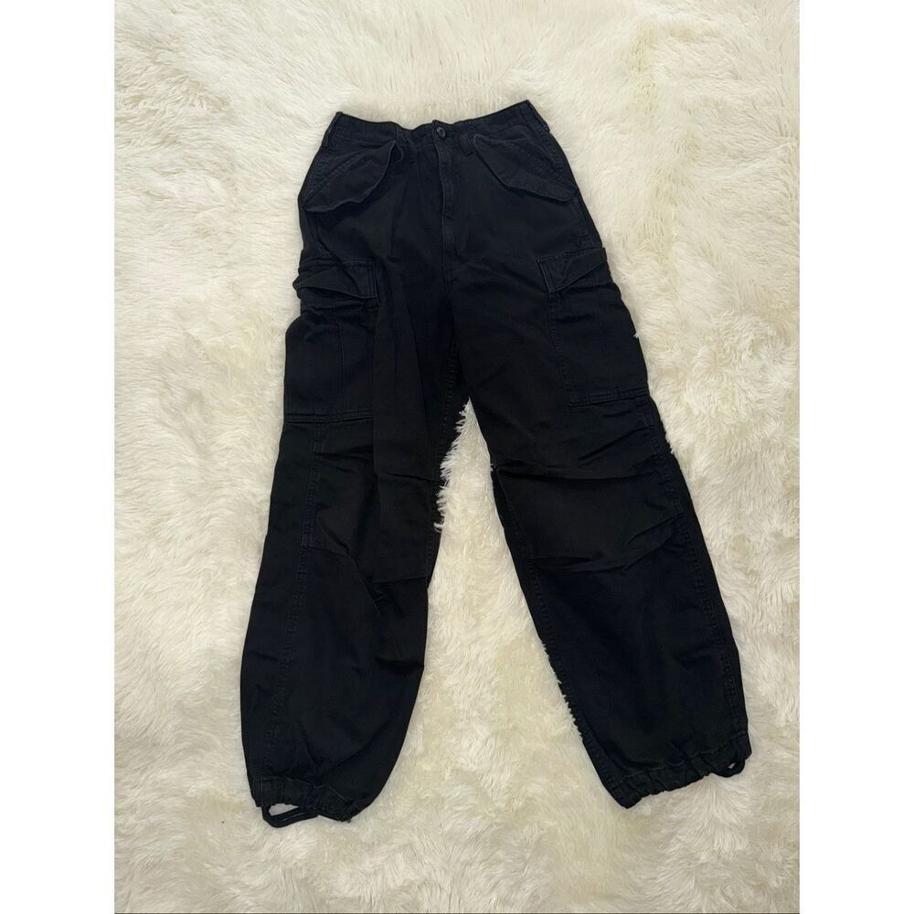 Topshop size 0 black womens cargo pants